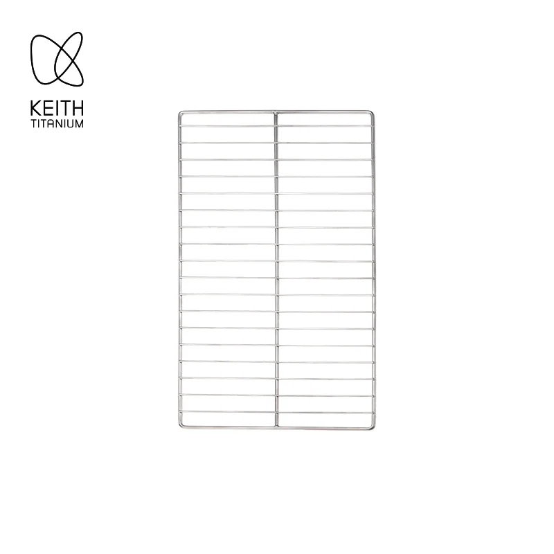 

Решетка для гриля Keith из чистого титана, ультралегкая портативная сетка для барбекю, прямоугольная решетка для кемпинга, походов и пикников на природе
