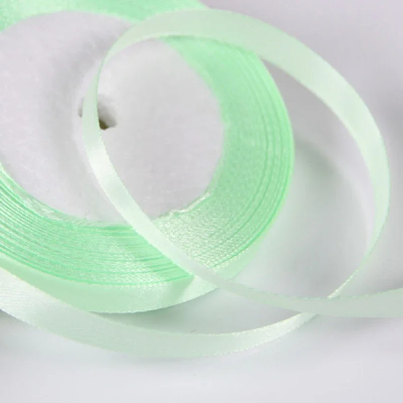 22meters Green Satin Ribbons Crafts DIY Bow Gift Package Handmade Sewing Materials Christmas Wedding Decorative Ribbons 6mm~50mm