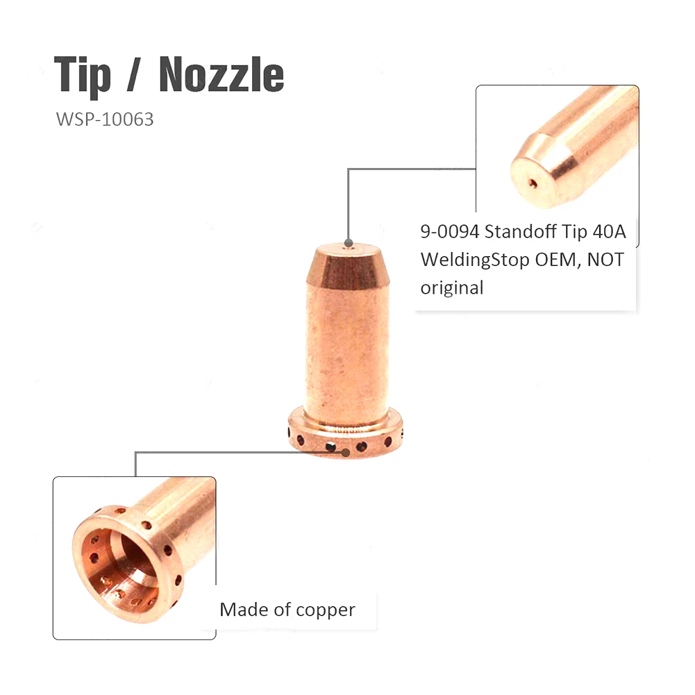 Welding Tools Nozzle 20pcs 40A Plasma Nozzle SL40 Welding Torch For Plasma Cutting Machine SL40 9-0094 WSP-10063