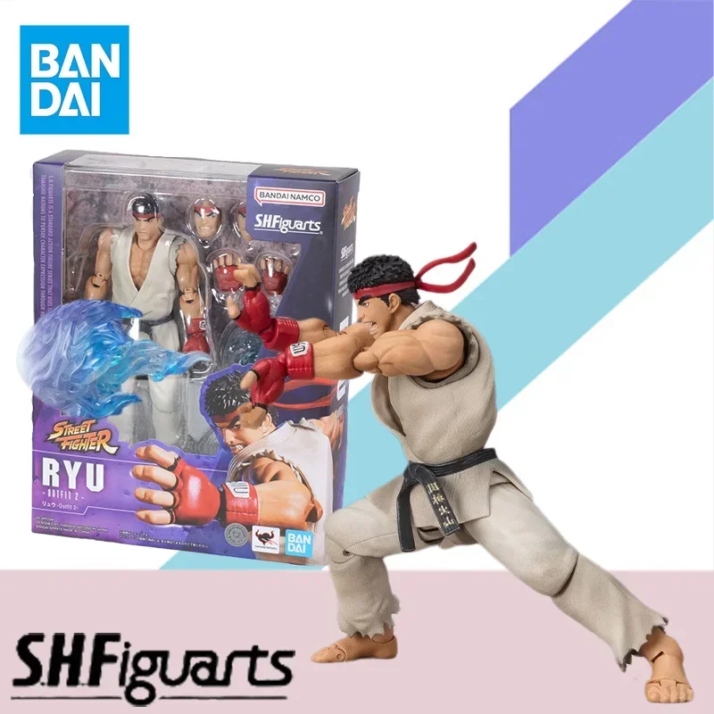 In Stock Bandai Original SHFiguarts Street Fighter OUTFIT 2 Ryu Anime Action Figure Model Kit Toy Gift Collection  Box