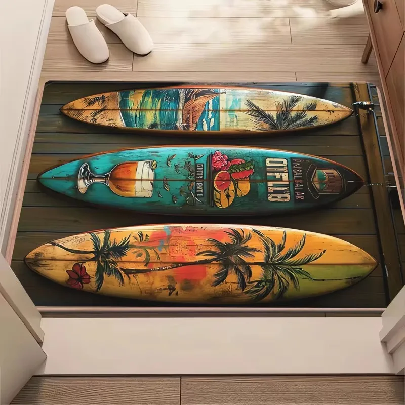 VIKAMA Beach Vacation Style Doormat for Indoor & Outdoor, Noise Reducing & Machine Washable, Home Furniture Accessories