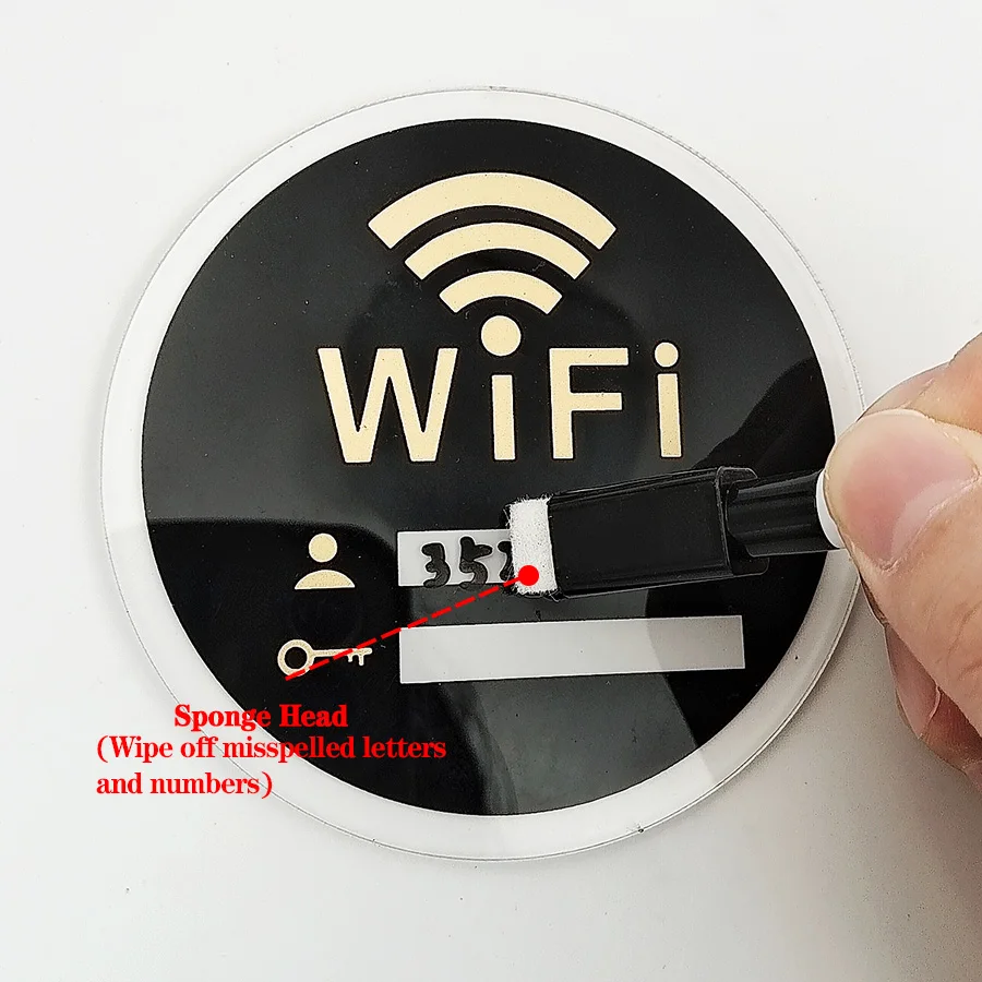 لوحة إشارة WiFi، لافتة مكتوبة بخط اليد مع قلم قابل للمسح