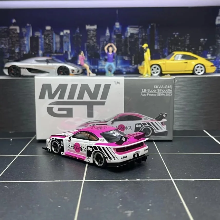 MINIGT 1:64 S15 SILVIA SEMA 2023 lbwk รถโมเดลอัลลอยด์แบบไวด์บอดี้