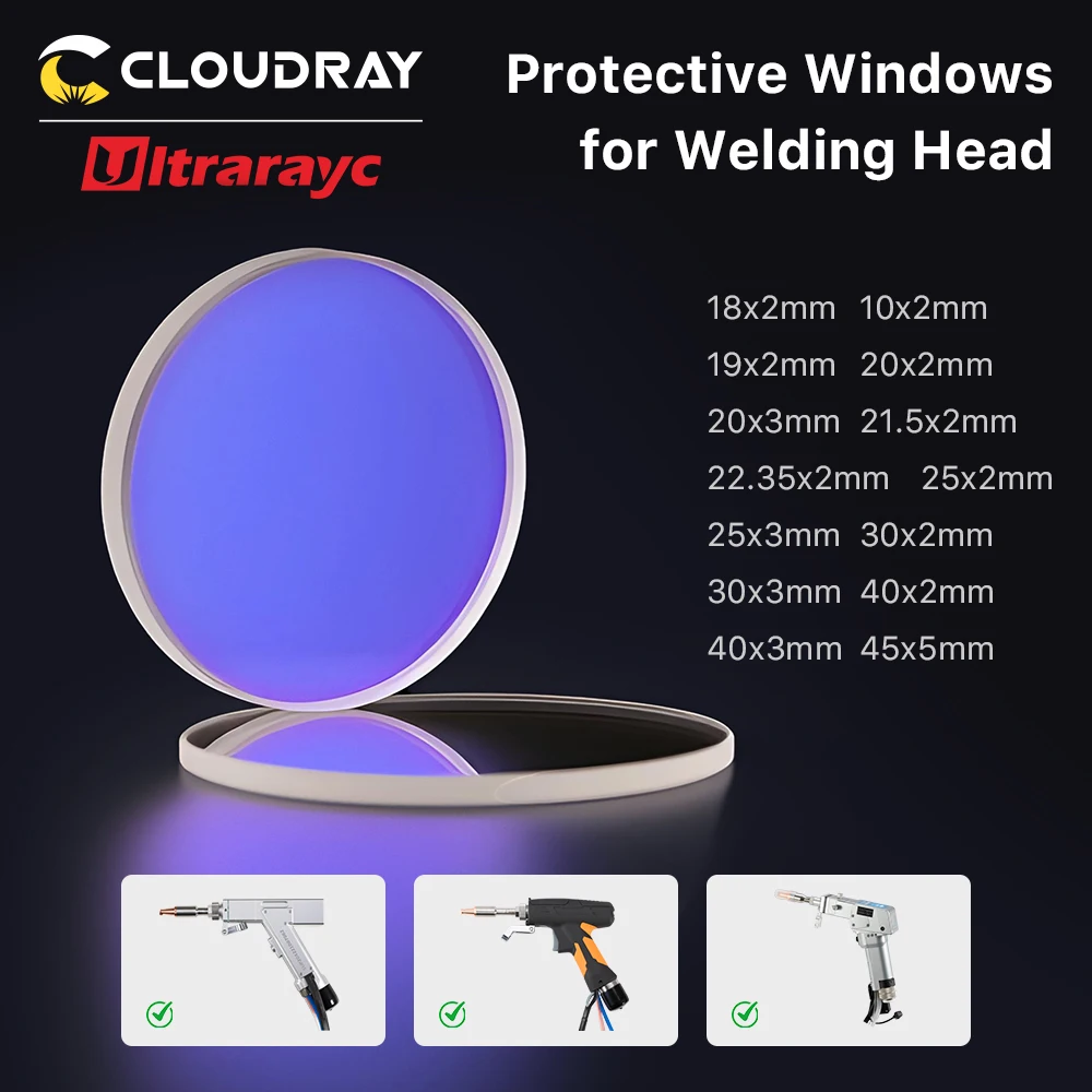 Ultrarayc تنصهر السيليكا واقية ويندوز لحام الليزر رئيس 10*2 18*2 19*2 20*2 21.5*2 30*2 30*3 ملليمتر لحام عدسة واقية