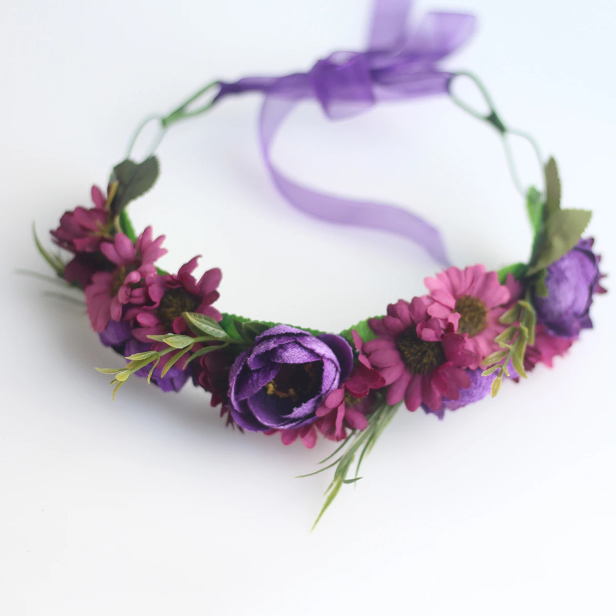 

Floral Headb Hair Accessories Bridal Bridesmaid Wedding Party Comfortable Non Hairstyle Pearl Purple
