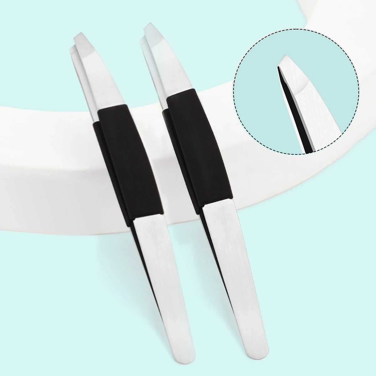 2 個の多機能ステンレス鋼眉毛クリップ/プライヤー、ひげの毛、眉毛トリミングツール、男性と女性に適しています