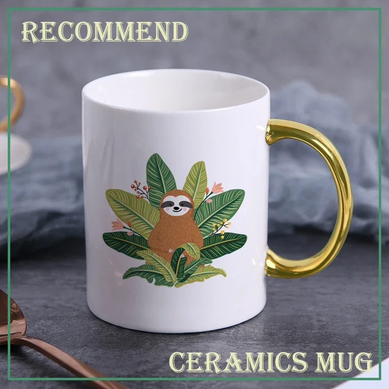 Ceramic Coffee кружки Cup sloth Creative Ceramic Water Cup Nordic Luxurious Tea Cup Porcelain Drinkware KTZW-067