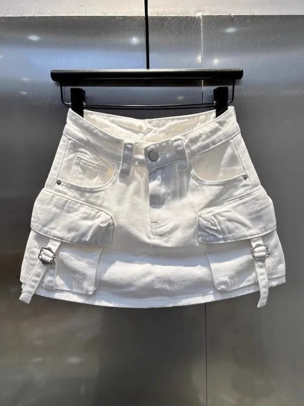 

High Waist Washed Short Skirt Women's Casual Spring Summer New Style Personality Fashion Slimming Versatile Workwear Halves S...