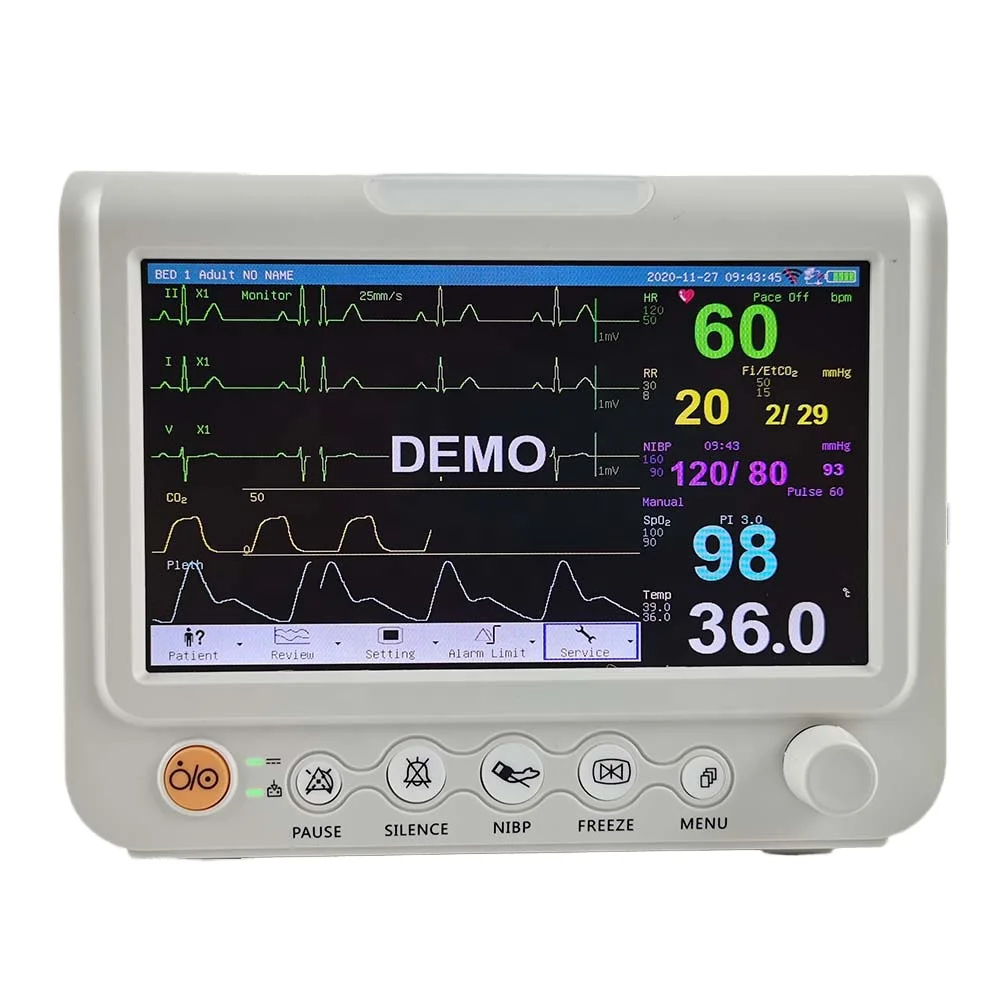 Portable 10 Inch HD Display Veterinary Monitor Equipment Black White Multi-Parameter Monitor