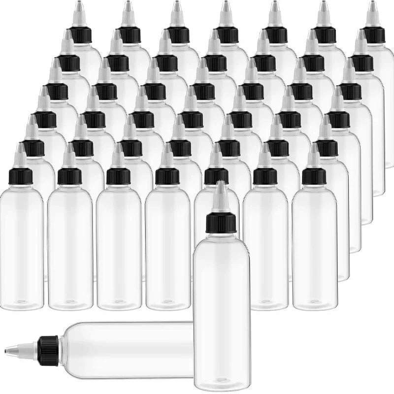 Flcopropriété compte-gouttes en plastique l'horloge, liquide HI W, bouchons supérieurs torsadés pour tatouage, pigment, encre, huile, tous les jours, illables, beaucoup, 5 pièces, 30ml-250ml