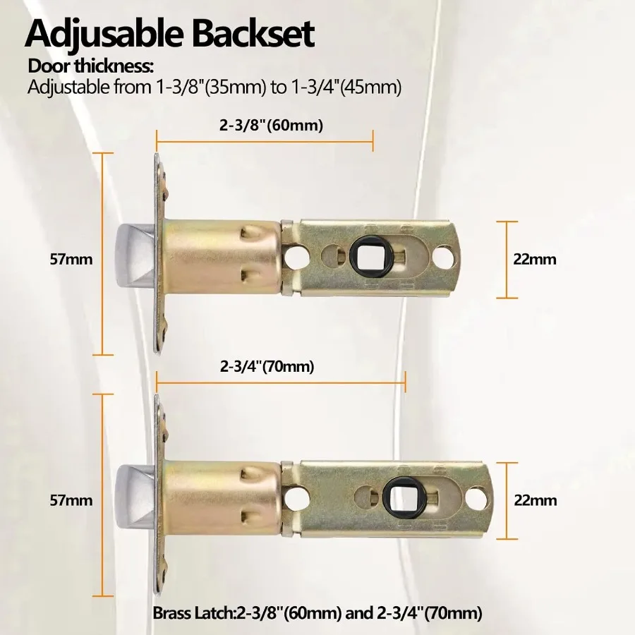 Manija de puerta con palanca de entrada cuadrada de alta resistencia con acabado en negro mate para un uso seguro en interiores y exteriores, ajustable para izquierda o plataforma