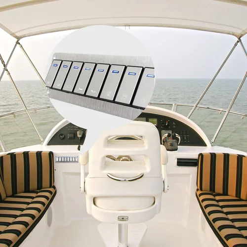 Imagen 2 del producto Panel de interruptor basculante de Metal 2-8 LED para barco marino, camión, caravana, enchufe de coche, disyuntor, Panel de interruptor de palanca, barco