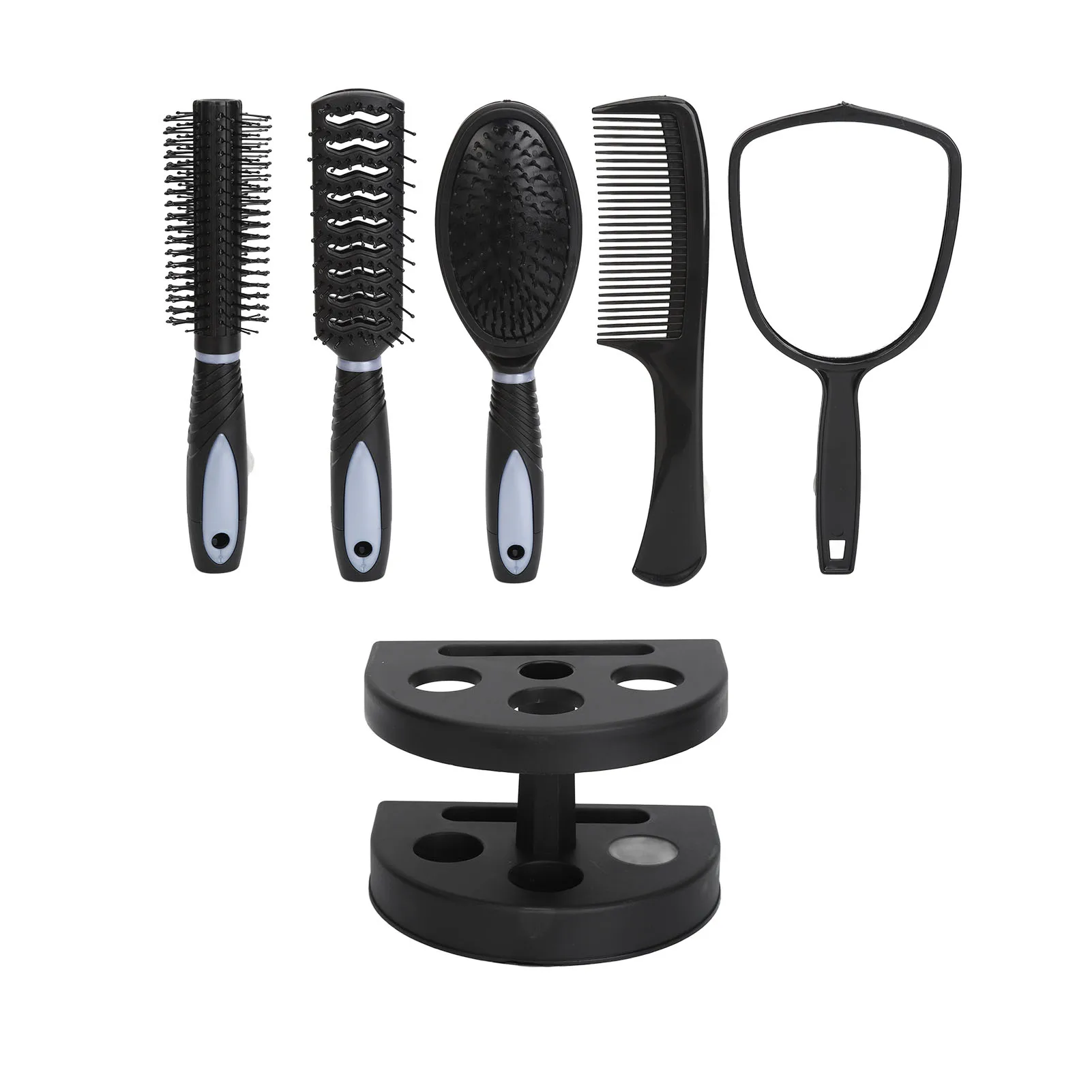 

Hair Comb Mirror Stand Multifunctional Hair Comb Brush Stand Ergonomic Handle Portable for All Hair Style for Salon