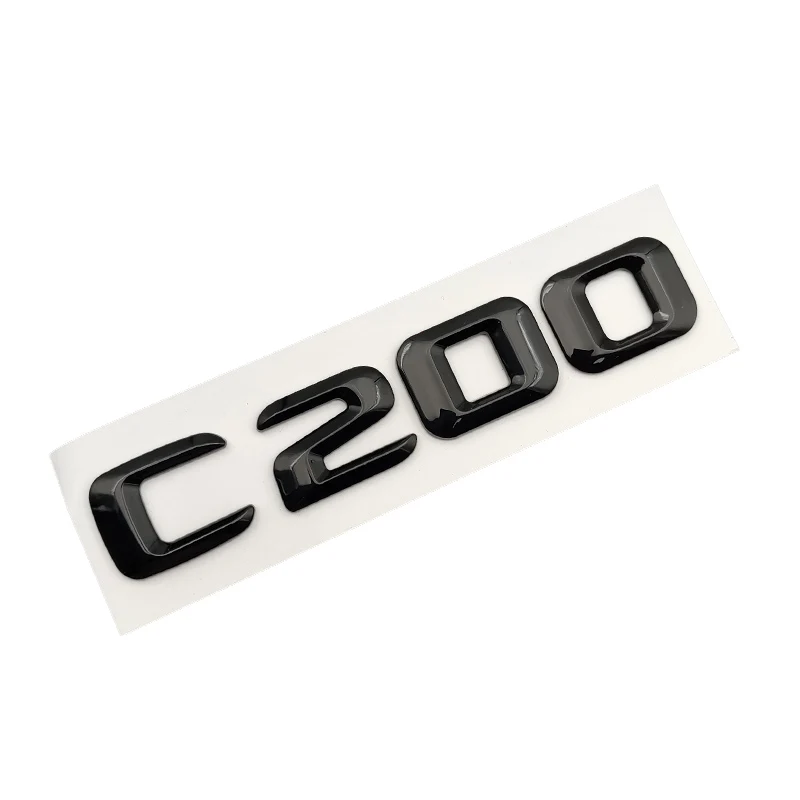 3d ABS Black Car Letters Trunk Badge Logo Sticker For Mercedes Benz C200 C300 C400 W205 W204 4MATIC Emblem C CLASS Accessories