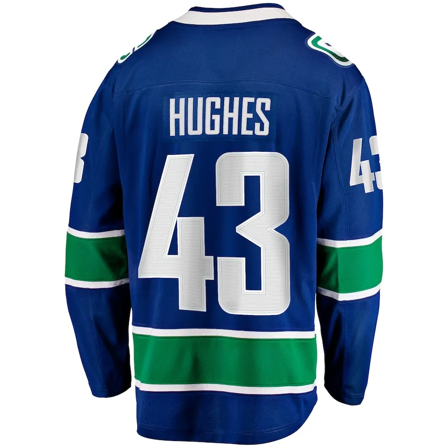 

2025 Wholesale Stitched Vancouver Hockey Jersey Men Youth Hughes Pettersson Ice Hockey Uniform