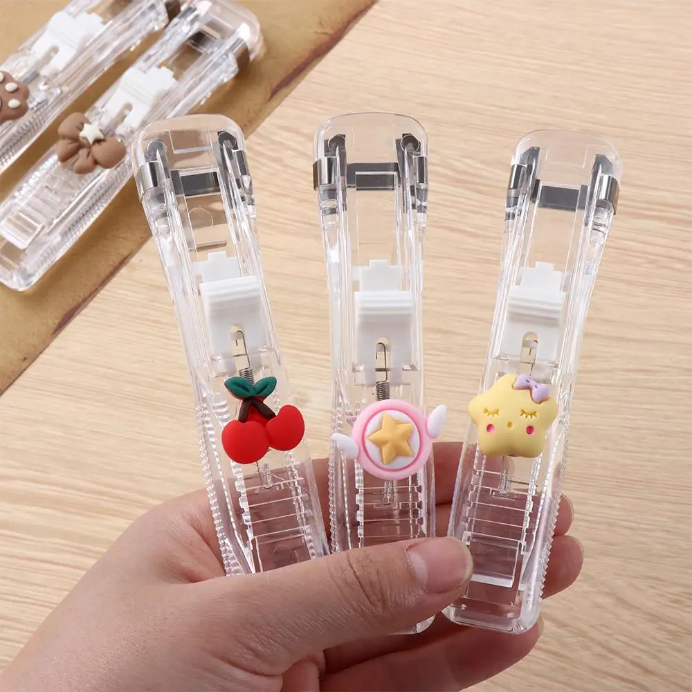 Colorful Office Supplies Paper Clips Desktop Supplies Push Clip Stapler Staple Remover Snack Sealing Clips Binder Push Clamp