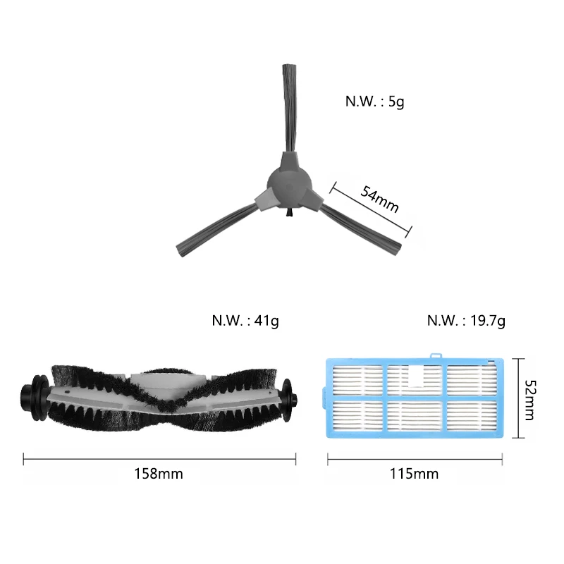 For Ionvac Robo Vac 2000 Robot Vacuums Cleaner Main Side Brush Hepa Filter Accessories Replacement Attachment Spare Parts Kit