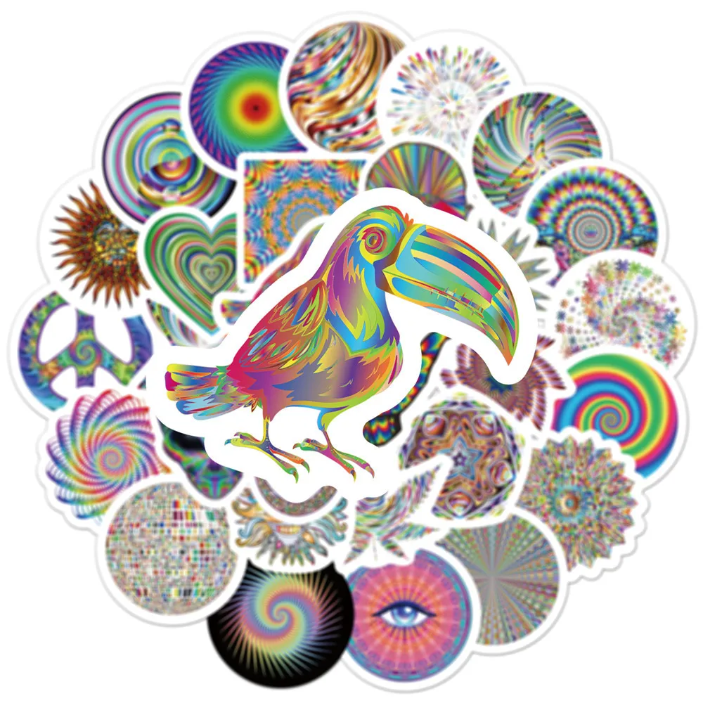 10/30/50 Uds nuevo personalizado colorido psicodélico descompresión Graffiti pegatinas geniales pegatina gradiente ventana pared taza de agua