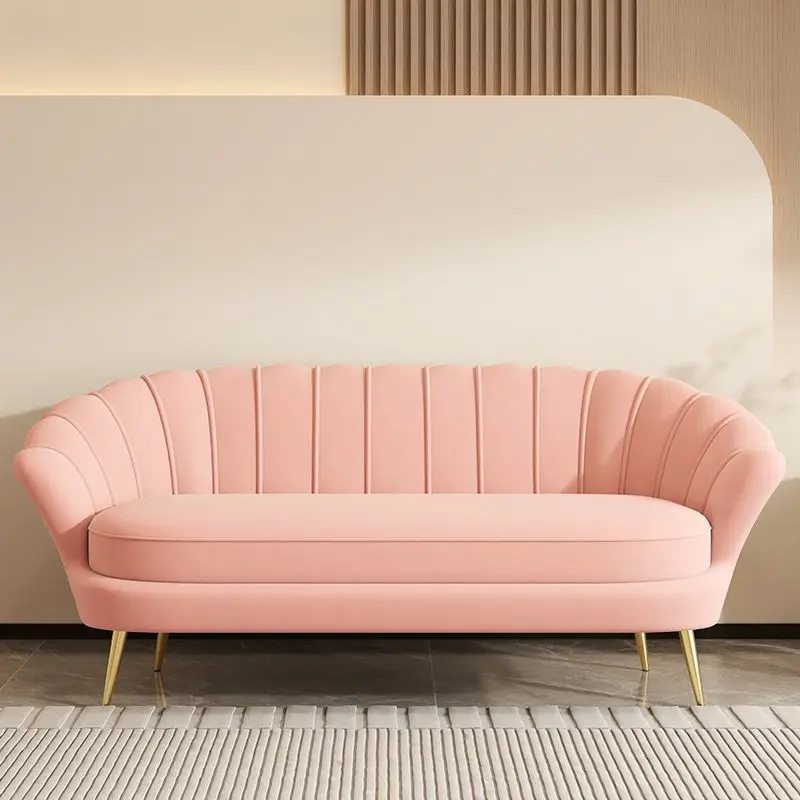 

Internet celebrity light luxury fabric sofa, bedroom, double three person small apartment, clothing store, rental apartment,