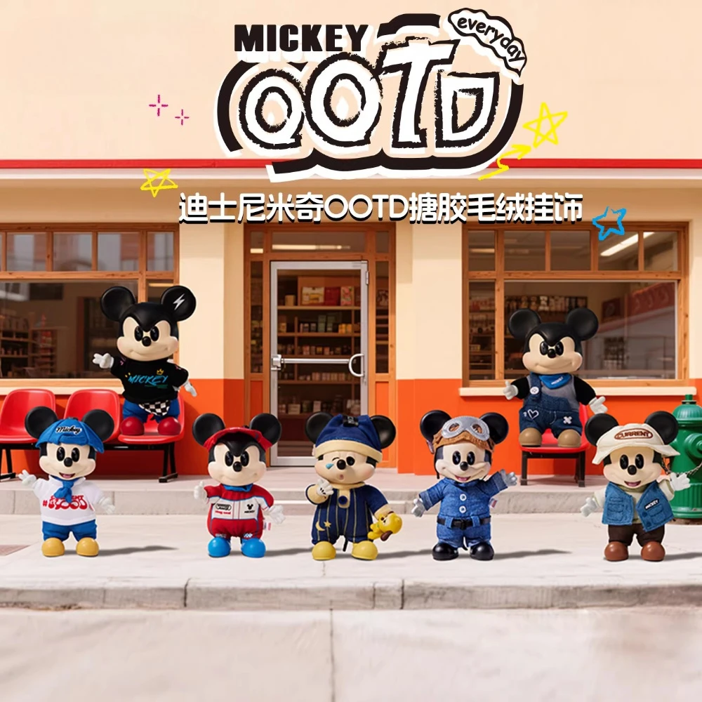 

Disney Mickey OOTD Vinyl Plush Pendant Blind Box Anime Peripherals Doll Keychain Cute Figure Ornament Bag Charm Trendy Toy Gift