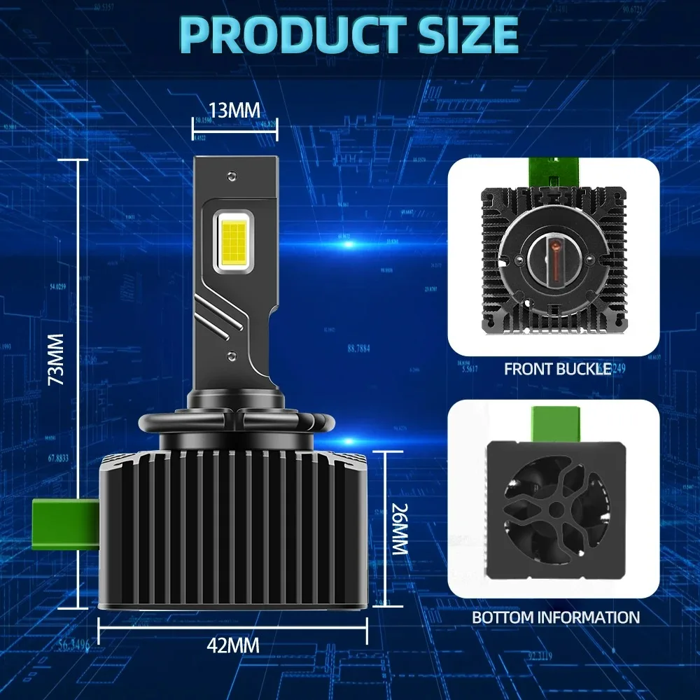 D3S D3R LED Headlight Bulbs fit for Jeep Compass 2017 2018 6000K 12000lm Canbus CSP Chips Auto Lamp Super Bright
