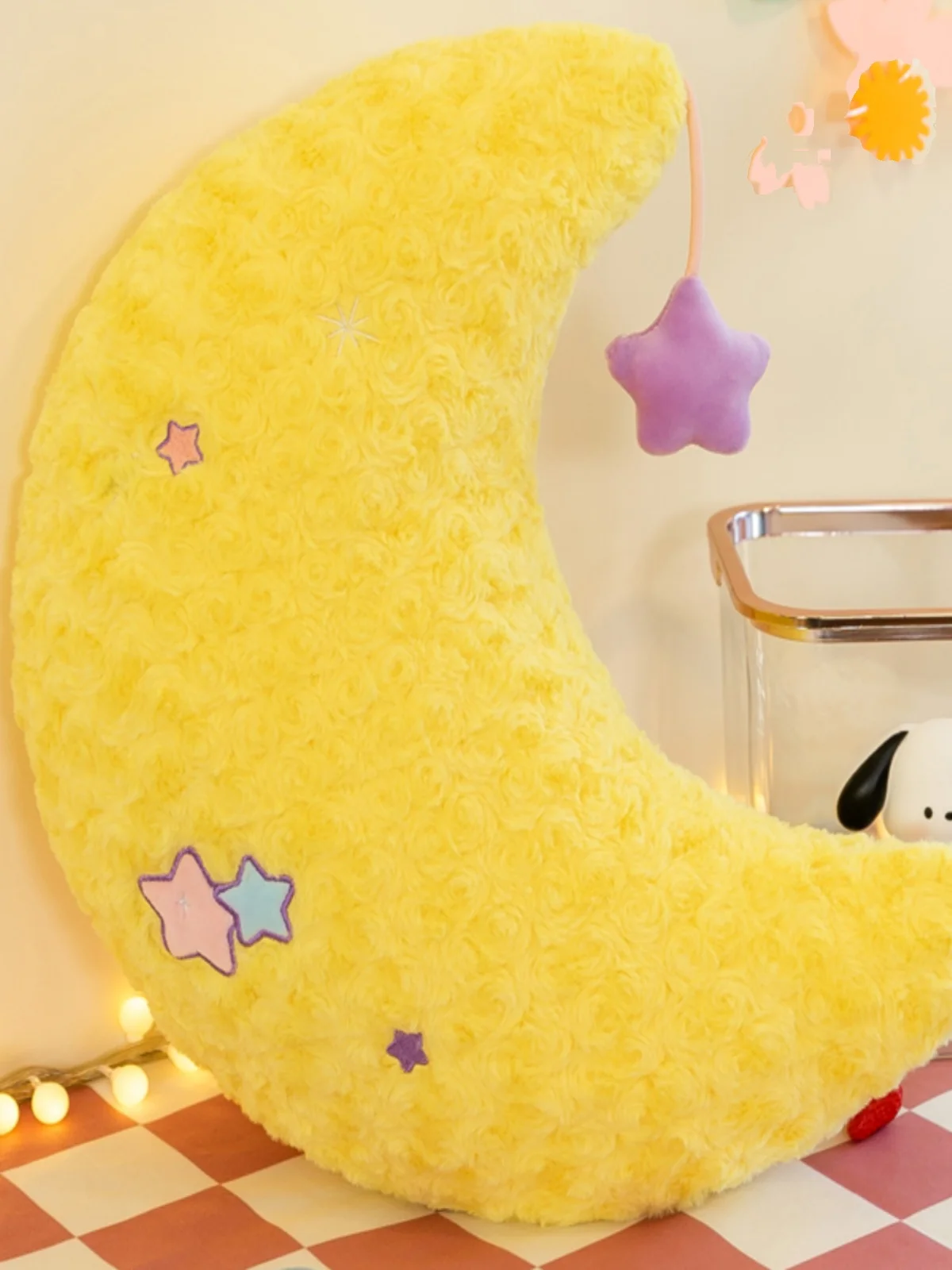 

Милая игрушка-подушка с желтой луной и звездой, диванная кукла-сердце для девочек, подарок, мягкая бархатная ткань из полипропилена с хлопковым наполнением ex для взрослых