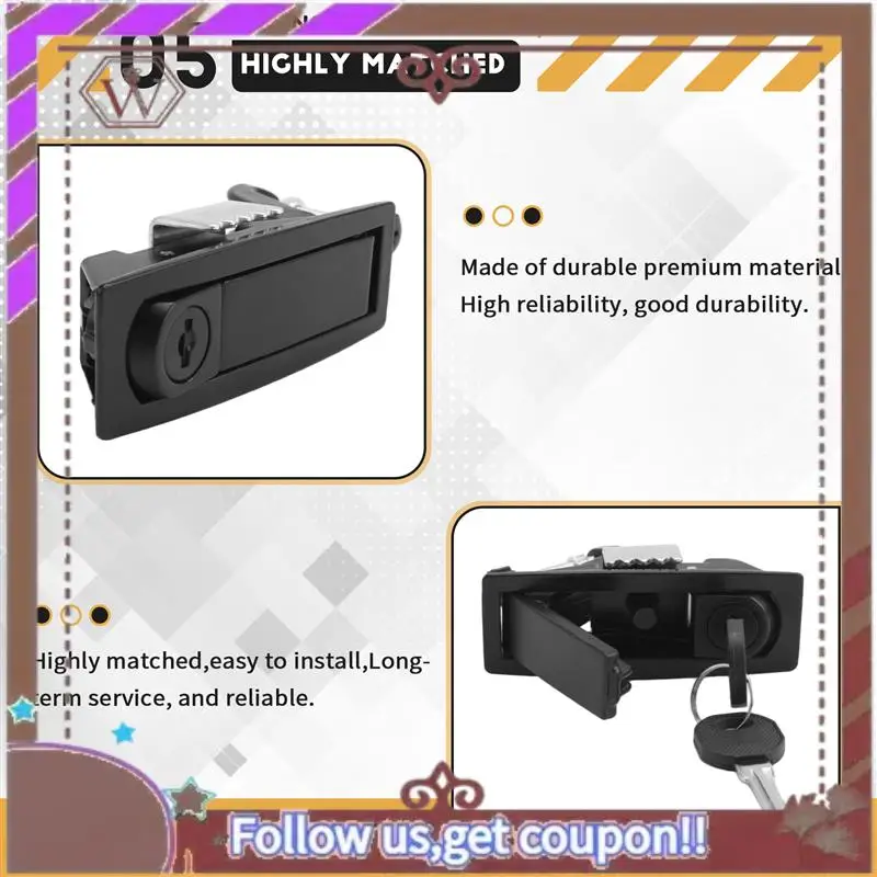 

A57E-10PCS Compression Latch Flush Lever Latch Lock Latches Thickness:1-5Mm For Marine Car RV Door