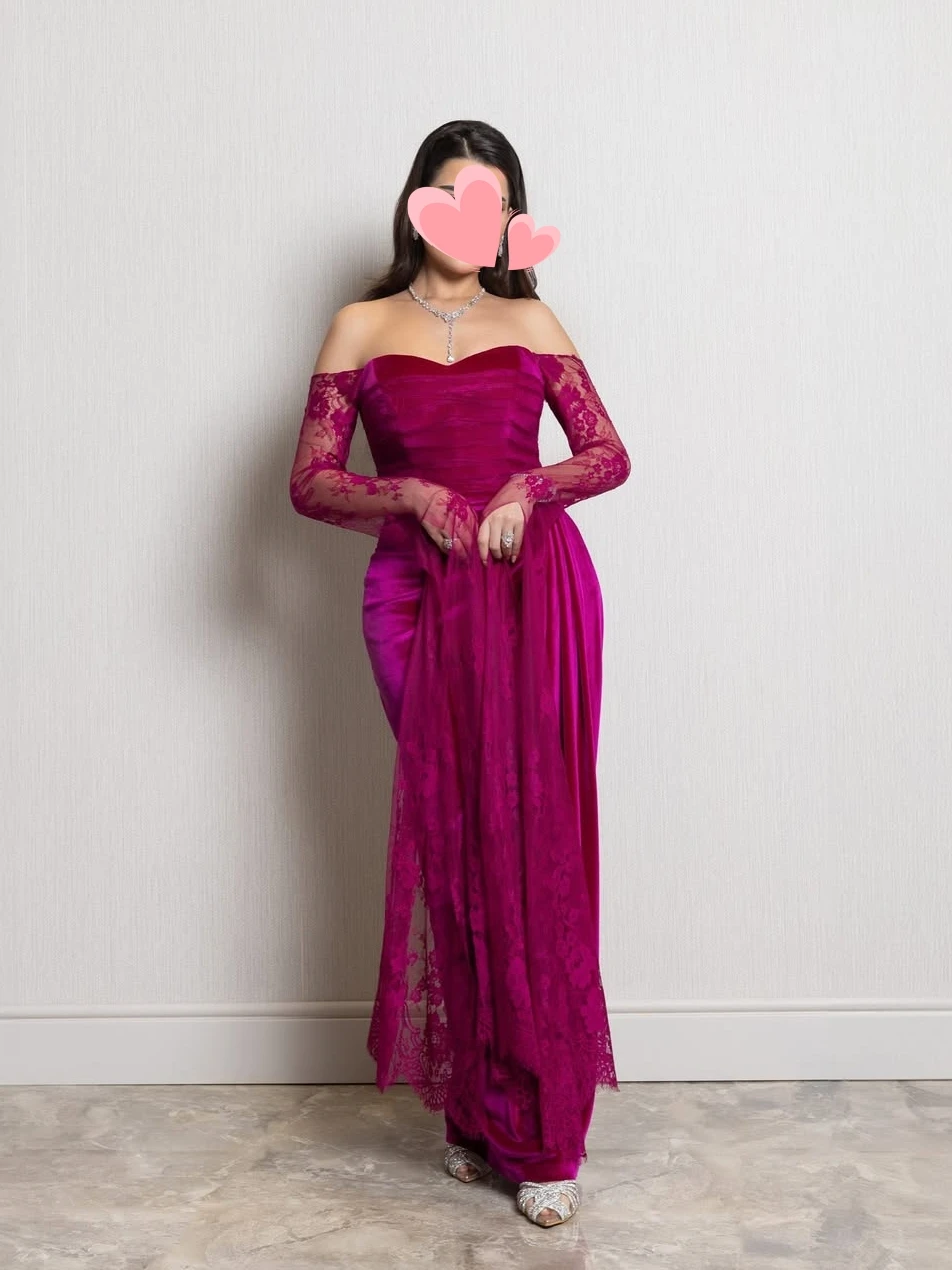 Sukienki na studniówkę Oisslec Eleganckie Vintage Słodkie Seksowne Czerwone Koronkowe Aksamitne Nowe Sukienki na Studniówkę na Zamówienie na Formalne Okazje Suknie Wieczorowe na Przyjęcia