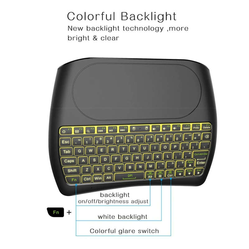 Bluetooth-клавиатура D8 с подсветкой, 2,4 ГГц