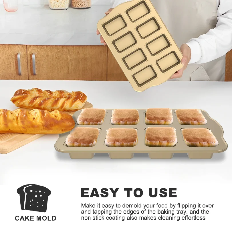 Non Stick Cupcake Cake Pans 8 - огляд і ціна Tray Mold Rectangle