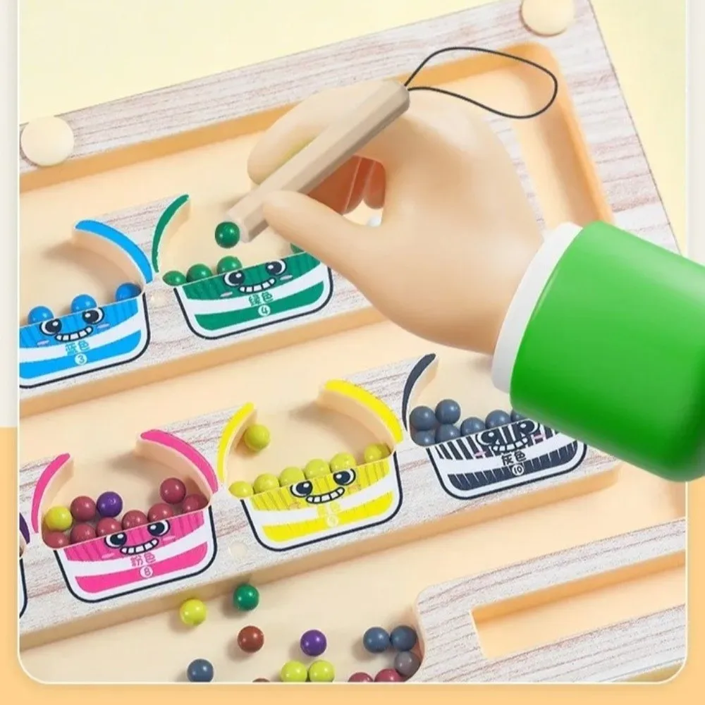 Laberinto de clasificación de colores 2 en 1, tablero de dibujo, juego de números magnéticos, laberinto de aprendizaje, juguete rodante, conteo educativo temprano