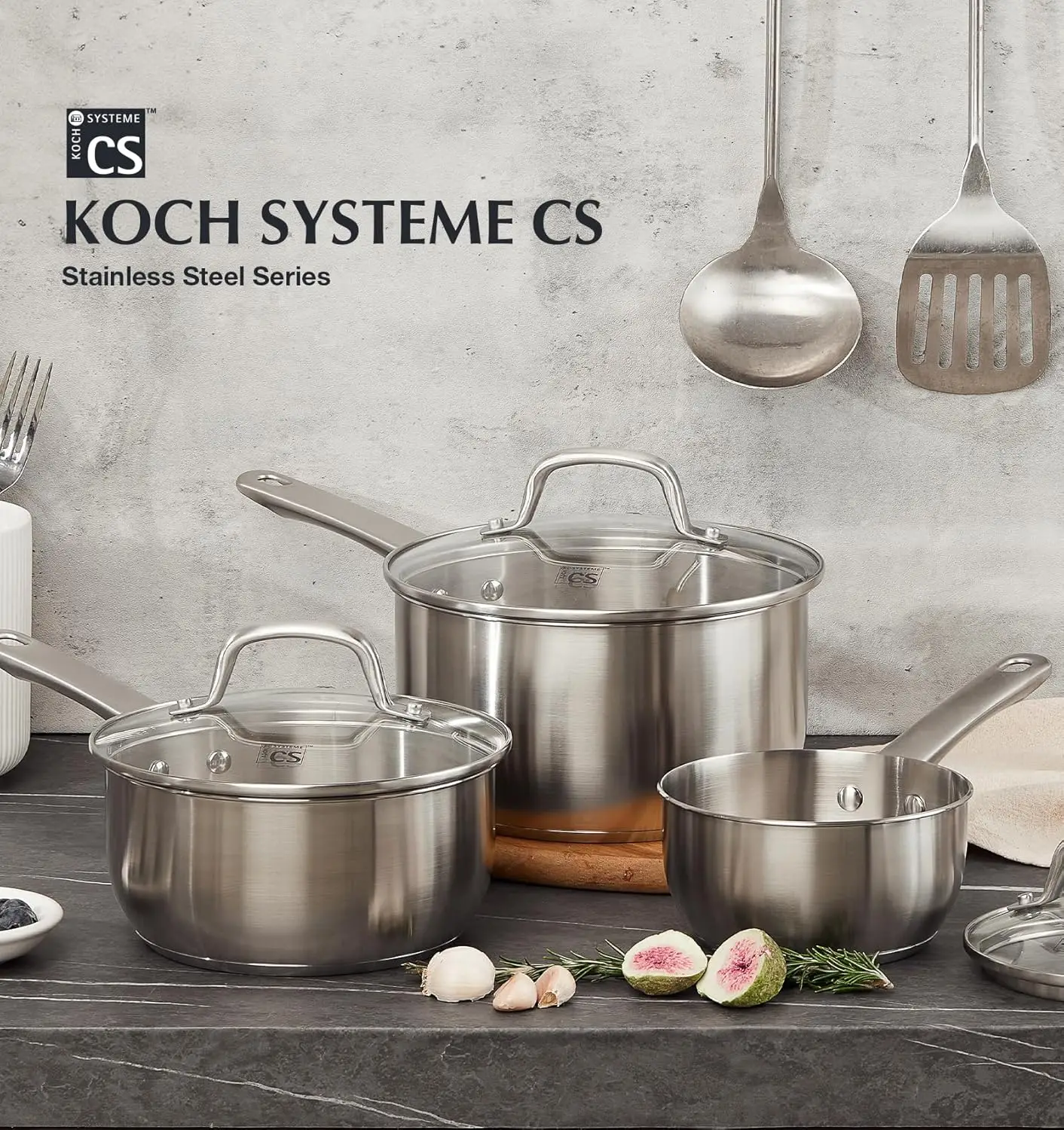 

Кастрюля KOCH SYSTEME CS на 2 литра с крышкой, кастрюля для соуса из нержавеющей стали 2QT, кастрюля из нержавеющей стали премиум-класса, легко чистится, сейф для духовки