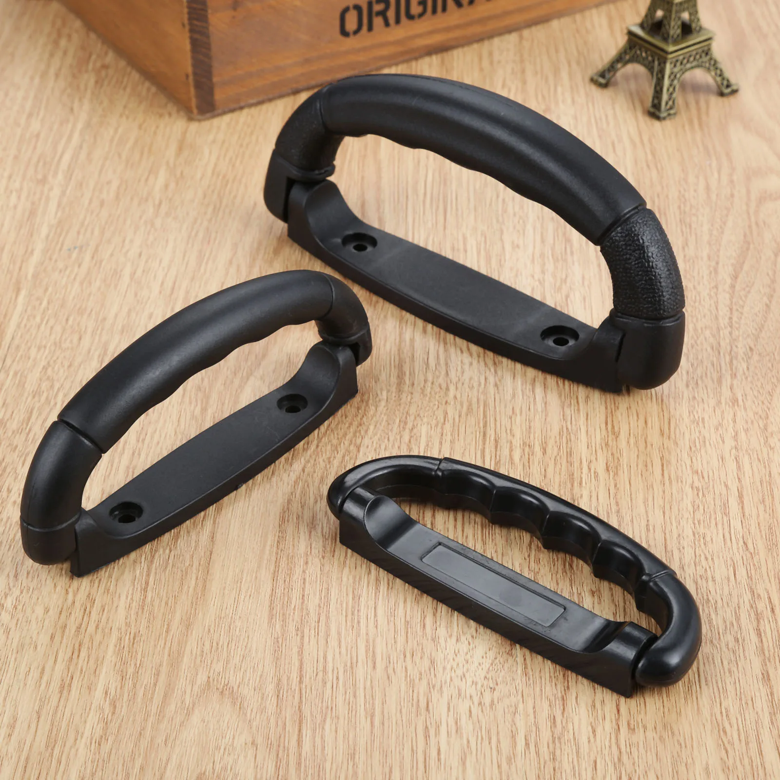 1pc Black Plastic Luggage Handle Suitcase Strap Pull Air Case Carrying Air Bag Grip Anti-Slip Knob 108mm/125mm Box Part Replace