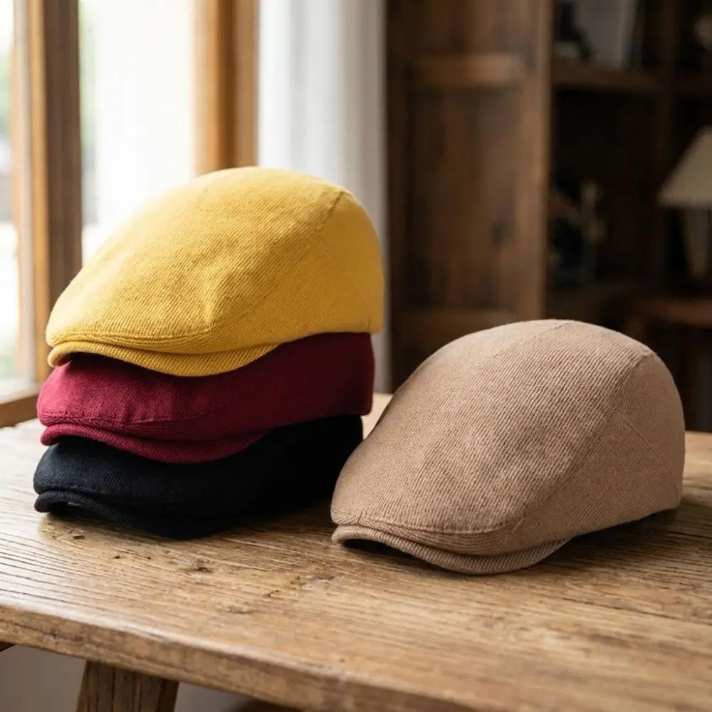 Fresh British Style Beret Hat Soft Breathable Newsboy Cap Outdoor Thick Warm Casual Hat For Men Women
