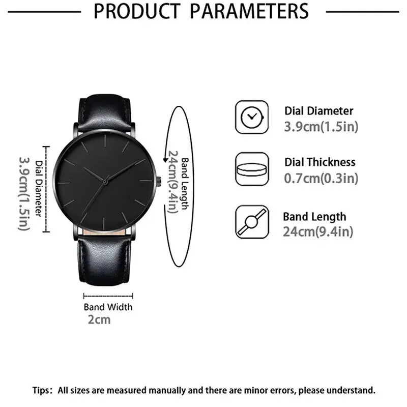 5 Pieces Set Fashion Men Sports Watches Business Man Quartz Watch-Luxury Leather Bracelet Men's Watch Casual Watch