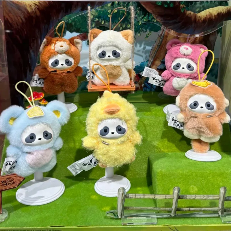 パンダロールザズーインハンドズシリーズブラインドボックスキュートパンダビニールプラッシュサプライズバッグアニマルペンダントバッグデコレーションブラインドボックストイズ