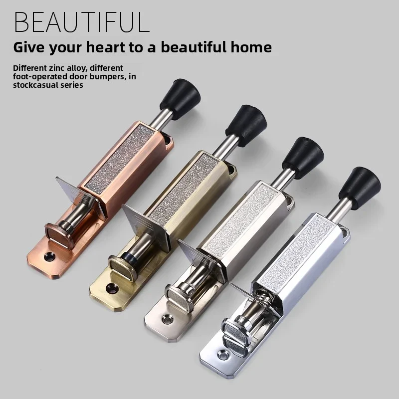 

Foot Brake Wedge Telescopic Door Stopper - Metal Wall Protector for Bathroom & Home Hardware Tool
