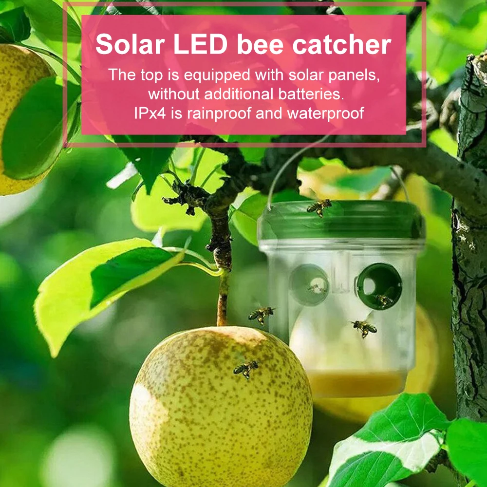 2 Pack Solar Led Licht Wesp Catcher Drosophila Val Outdoor Insect Val Solar Bee Catcher Drosophila Val