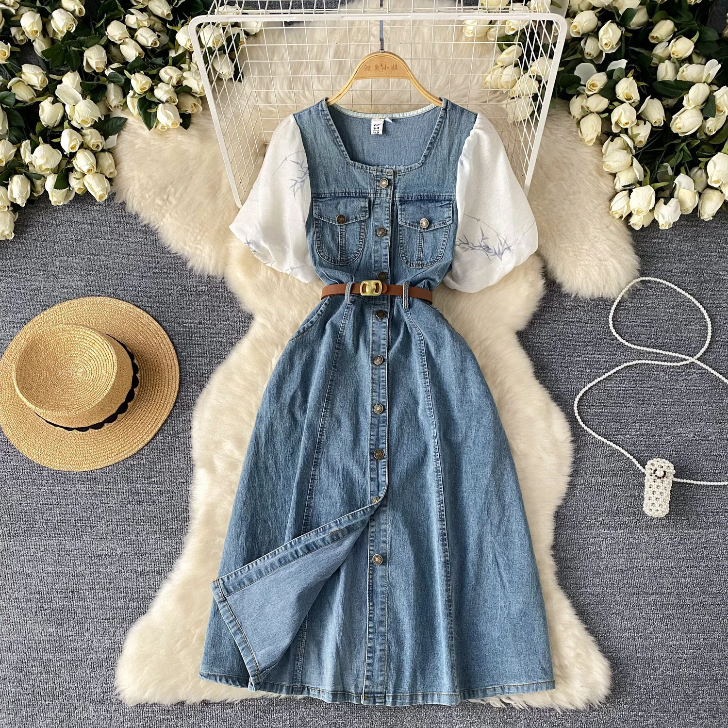 green emerald velvet dress Women's Casual Denim Dress Long Sleeve Lapel Button Down Maxi Jean Shirt  Dresses,Blue,Small at Amazon Women's Clothing store