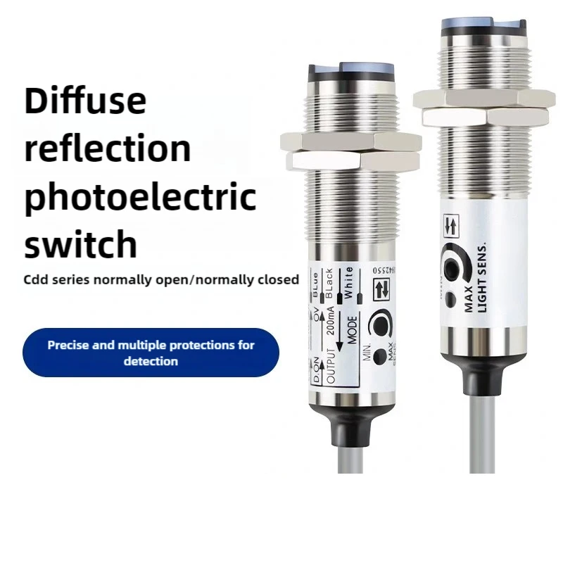 CDD-11N/p sensor fotoelétrico CDD-40N/p interruptor fotoelétrico 12-24v 4 fios npn sensor reflexão difusa interruptor fotoelétrico