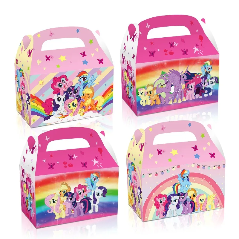 

My Little Pony Party Candy Gift Box Kawaii Cartoon Figure Birthday Party Portable Handheld Paper Box Paper Bag Kid Creative Gift
