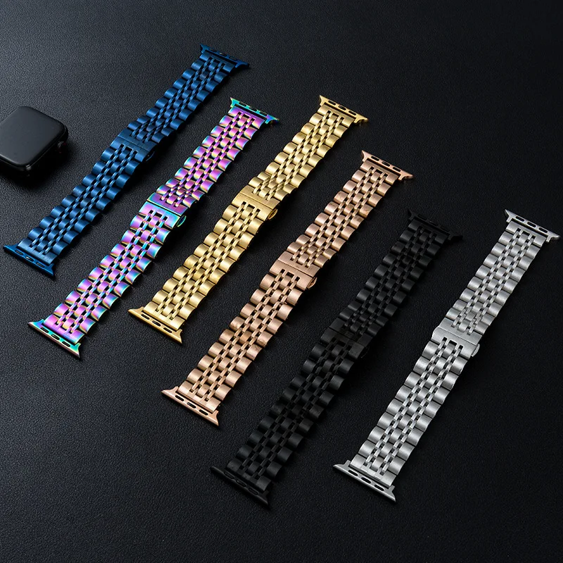 Edelstahl armband für Apple Watch 42mm 44mm 45mm 46mm 40mm 41mm Metall armband für iwatch 10 se 9 ultra 2 1 49mm Armband