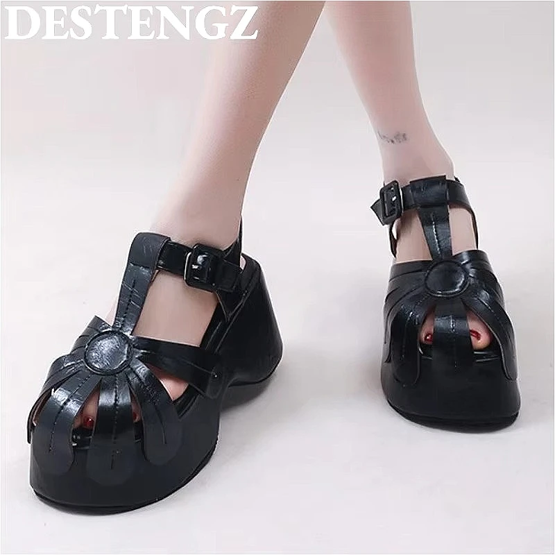 

Cowboy Platform Flats Sandals Women Shoes Designer Slingback Summer Brand 2025 New Dress Casual Shoes Trend Sandalias De Mujer