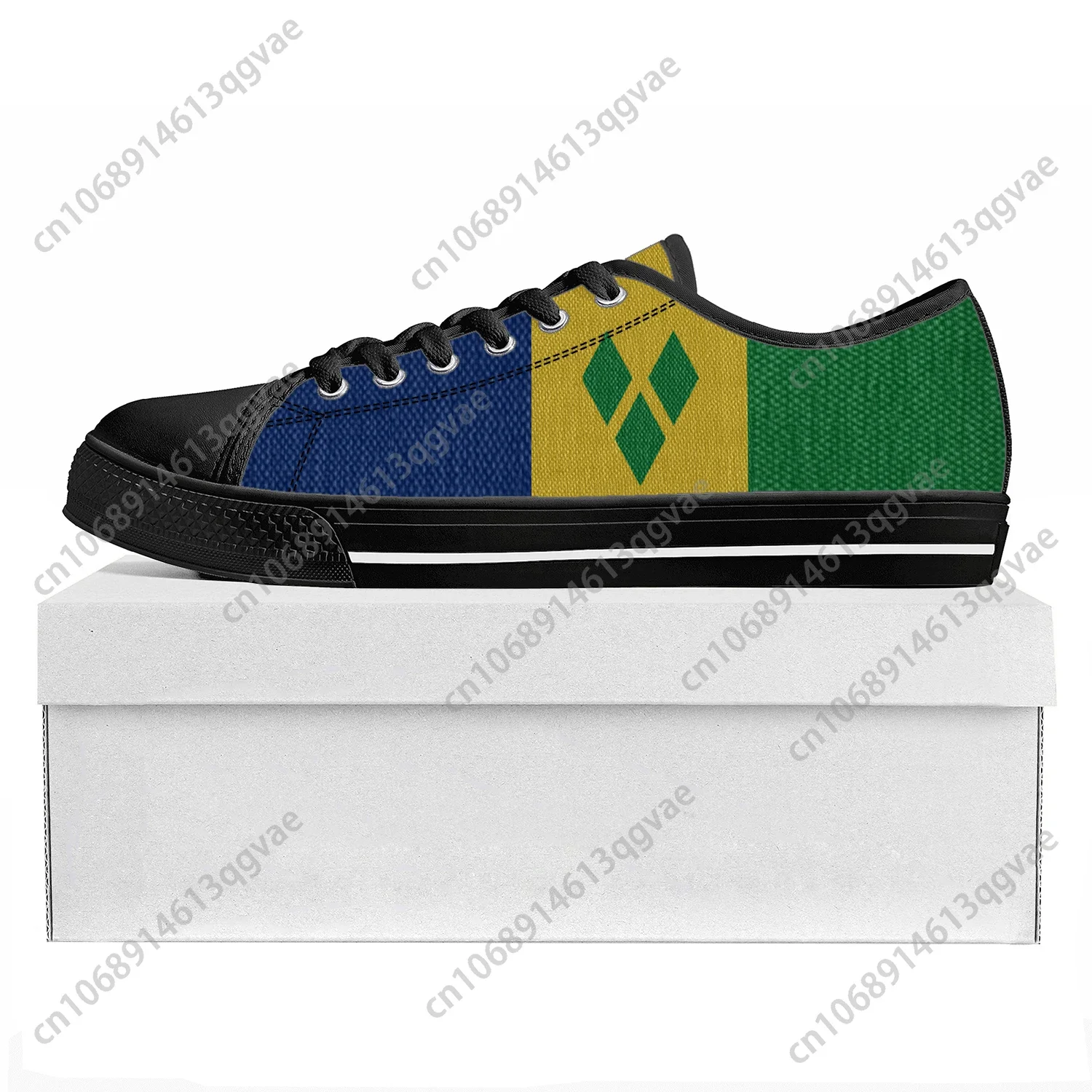 Saint Vincent and the Grenadines Flag Low Top High Quality Sneakers Mens Womens Teenager Canvas Sneaker Couple Shoes Custom Shoe