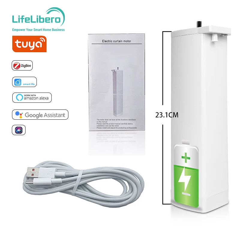 SZMYQ 6th Modern Office Ceiling Mounted Curtain Motor 46kg Load Tuya App Control WiFi 4800mAh Battery Home Automatic Curtain