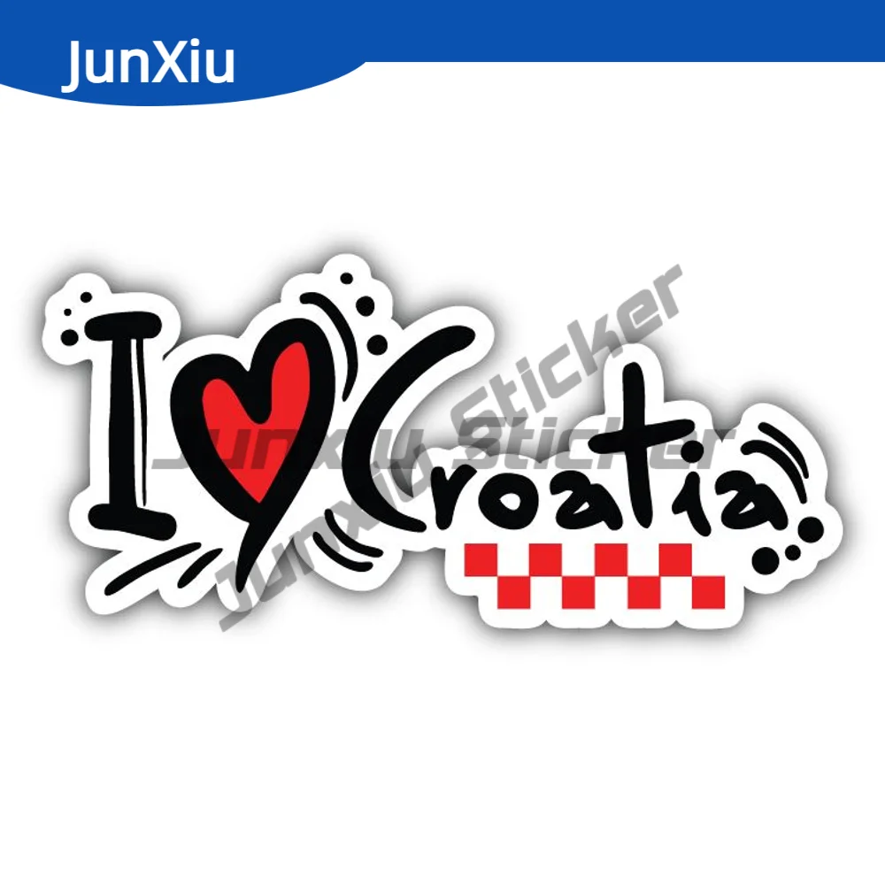 

I Love Croatia Flag Slogan Waterproof Sticker Styling For Car Bumper Car Laptop Trolley Case Motorcycle Helmet Wall Scratch-proo
