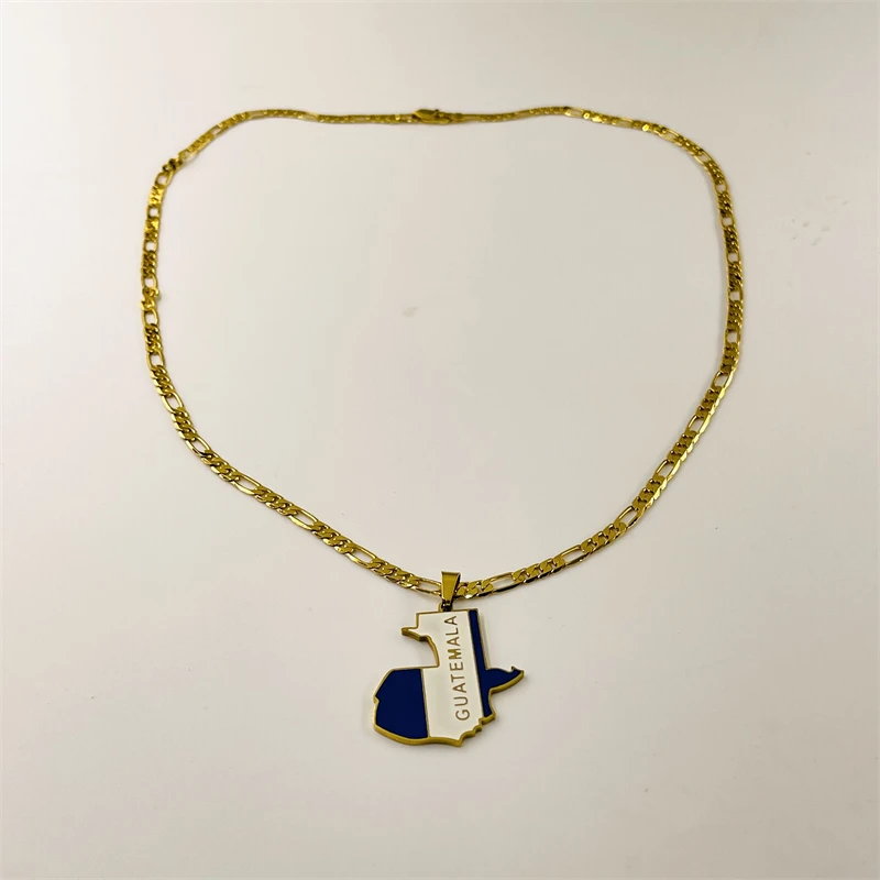 GUATEMALA Guatemala National Map Pendant Necklace Central American Theme Trendy Gift Accessories