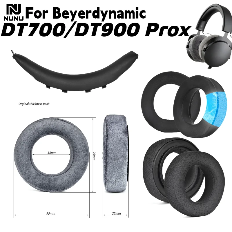 Wymienne oddychające gąbki na uszy z żelem lodowym / Poduszki na pałąk / Poduszka na pałąk do słuchawek Beyerdynamic DT700 Prox DT900 Prox — zdjęcie produktu 3