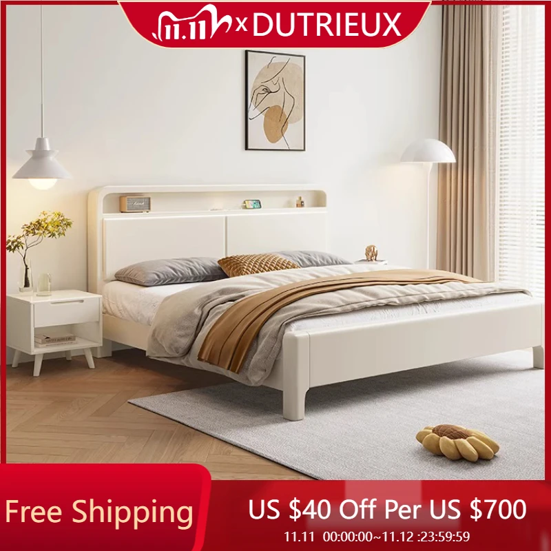 

European Aesthetics Bed Nordic Apartment Confortable Apartment Bed Minimalist High Quality Twin Cama De Casal Bedroom Furniture