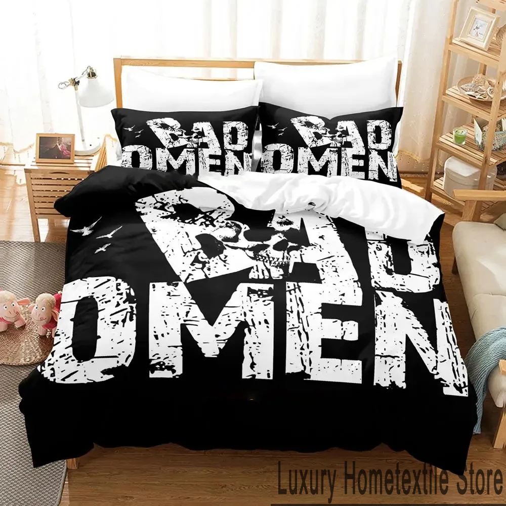 3D Print Bad Omens Bedding Set,Duvet Cover Comforter Bed Set Quilt Cover Pillowcase,King Queen Twin Size Boys Girls Adults